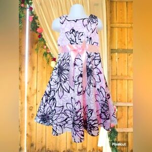 Bonnie Jean floral sleeveless Peach & Black small girl dress S 5. A-B01
